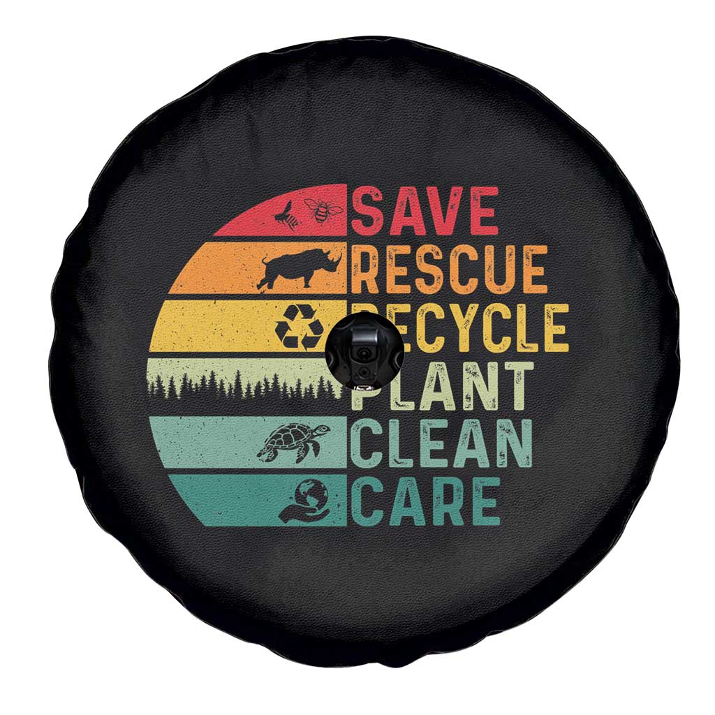 Earth Day Spare Tire Cover Save Bees Rescue Animals Recycle Plastic TS11 Print Your Wear