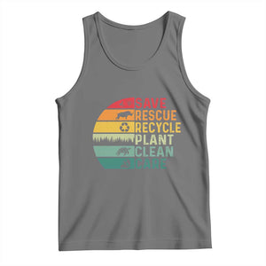 Earth Day Tank Top Save Bees Rescue Animals Recycle Plastic TS11 Black Heather Print Your Wear