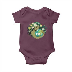 LOVE Mother Earth Day Save Our Planet Environment Green Baby Onesie TS11 Maroon Print Your Wear
