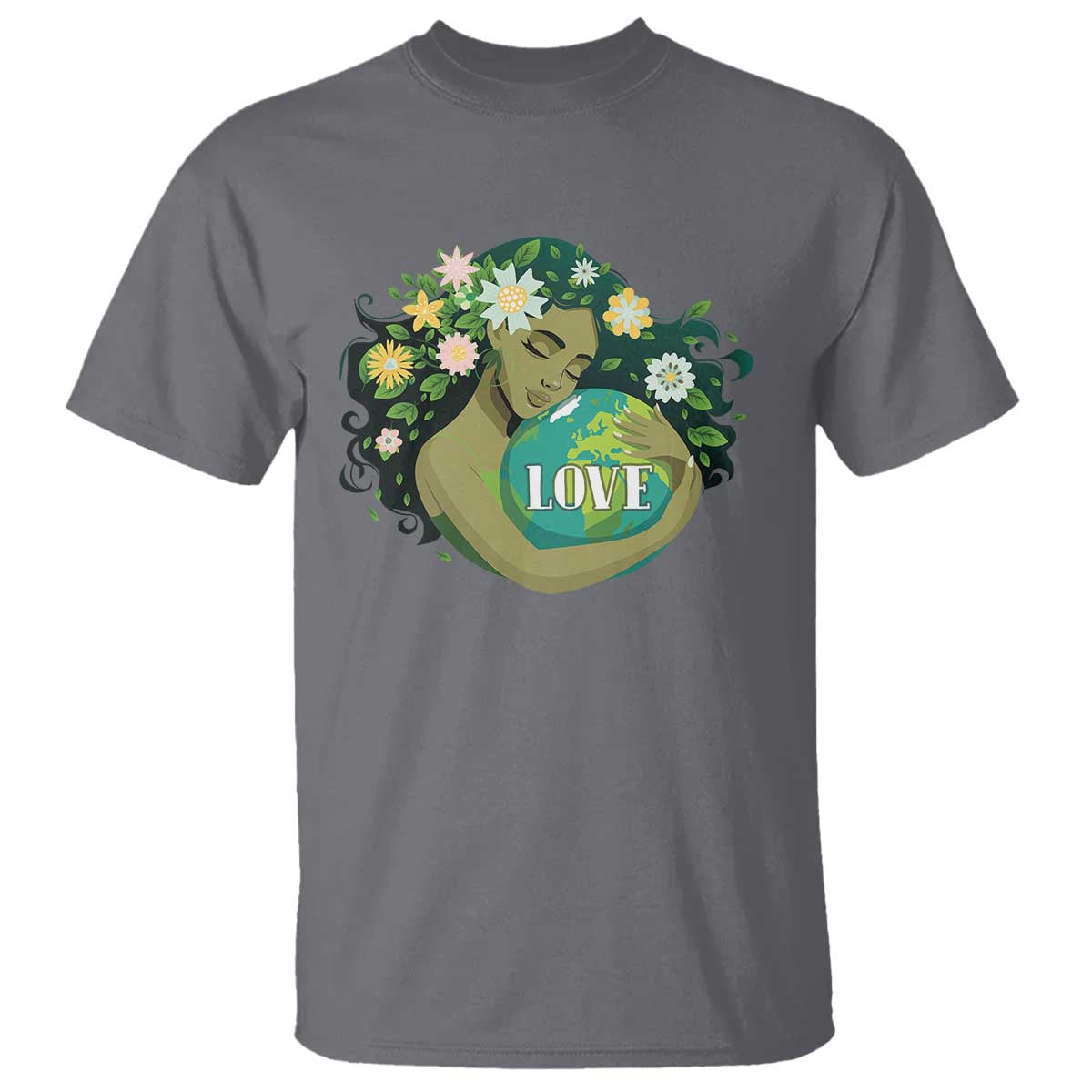 LOVE Mother Earth Day Save Our Planet Environment Green T Shirt TS11 Charcoal Print Your Wear