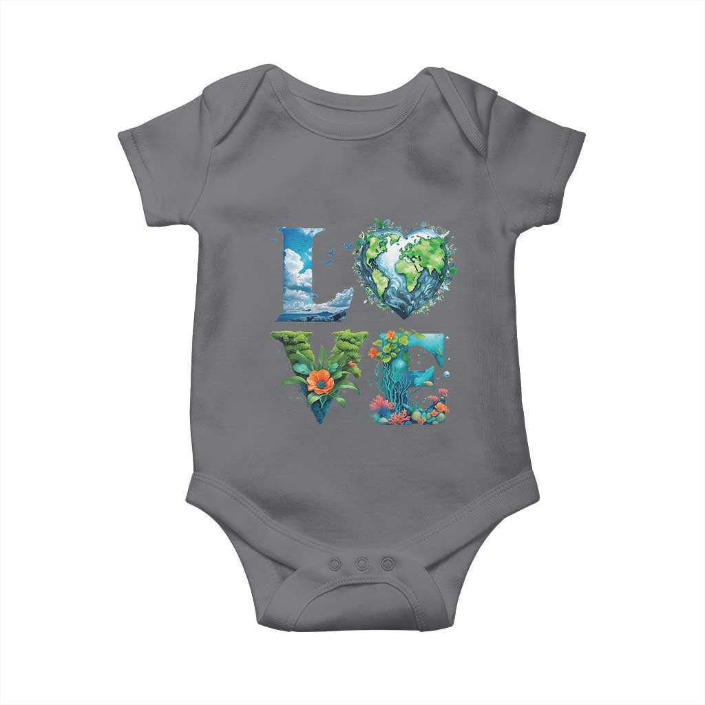 LOVE Planet Nature Anniversary Earth Day Baby Onesie TS11 Charcoal Print Your Wear