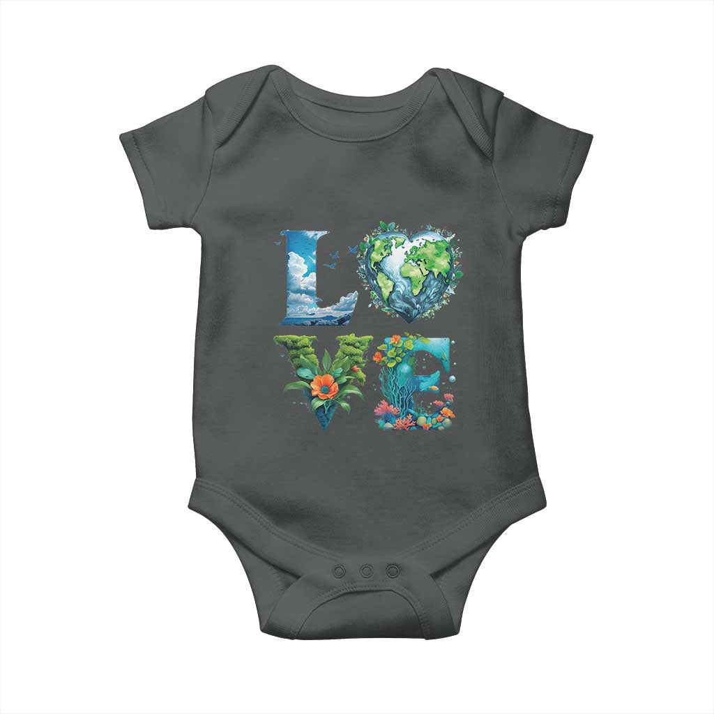 LOVE Planet Nature Anniversary Earth Day Baby Onesie TS11 Dark Heather Print Your Wear