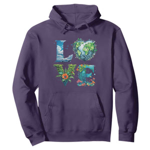 LOVE Planet Nature Anniversary Earth Day Hoodie TS11 Purple Print Your Wear