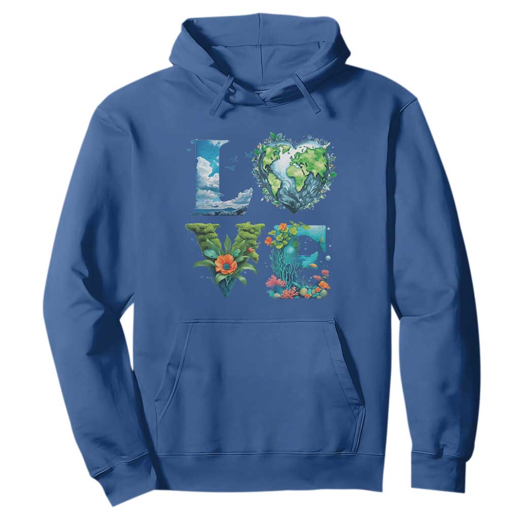 LOVE Planet Nature Anniversary Earth Day Hoodie TS11 Royal Blue Print Your Wear