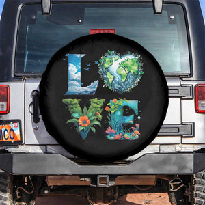 LOVE Planet Nature Anniversary Earth Day Spare Tire Cover TS11 No hole Black Print Your Wear