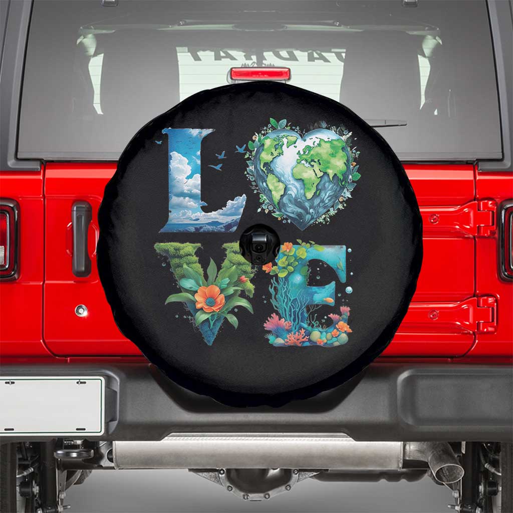 LOVE Planet Nature Anniversary Earth Day Spare Tire Cover TS11 Black Print Your Wear