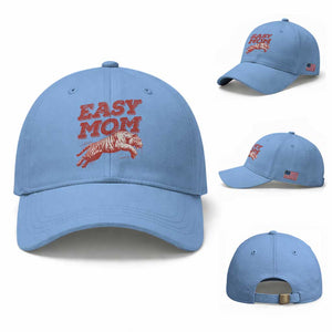 Easy Tiger Mom Baseball Cap Vintage Boho Distressed Aesthetic Mother's Day Gifts TS11 Baseball Cap Universal Fit Light Blue Print Your Wear