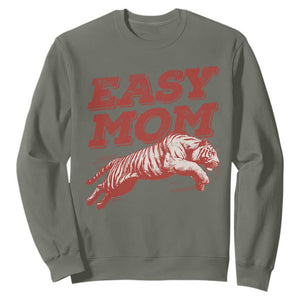 Easy Tiger Mom Sweatshirt Vintage Boho Distressed Aesthetic Mother's Day Gifts TS11 Military Green Print Your Wear