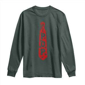 Pop Tie Star Dad Music Lover Fathers Day Long Sleeve Shirt TS11 Dark Forest Green Print Your Wear