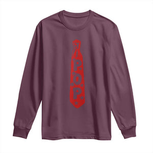 Pop Tie Star Dad Music Lover Fathers Day Long Sleeve Shirt TS11 Maroon Print Your Wear