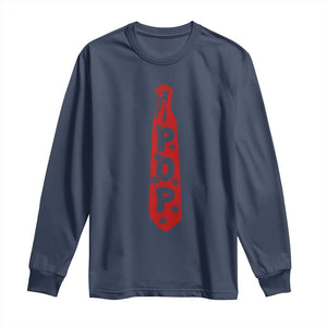 Pop Tie Star Dad Music Lover Fathers Day Long Sleeve Shirt TS11 Navy Print Your Wear