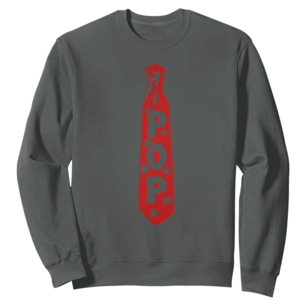 Pop Tie Star Dad Music Lover Fathers Day Sweatshirt TS11 Dark Heather Print Your Wear