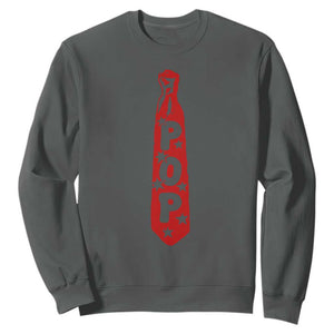 Pop Tie Star Dad Music Lover Fathers Day Sweatshirt TS11 Dark Heather Print Your Wear