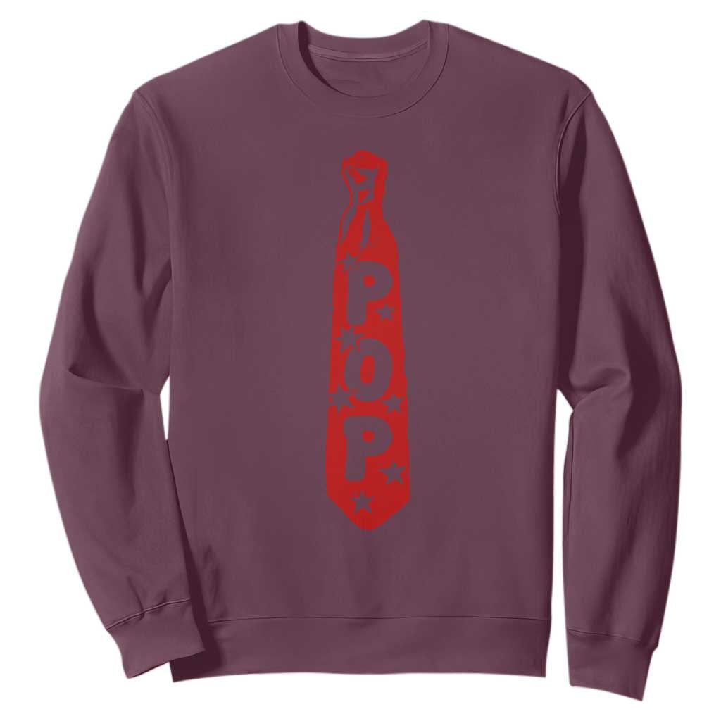 Pop Tie Star Dad Music Lover Fathers Day Sweatshirt TS11 Maroon Print Your Wear