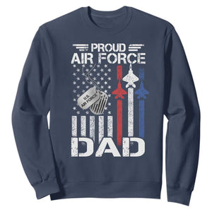 Proud Air Force Dad Sweatshirt Military Army Father Vintage American Flag TS11 Navy Print Your Wear