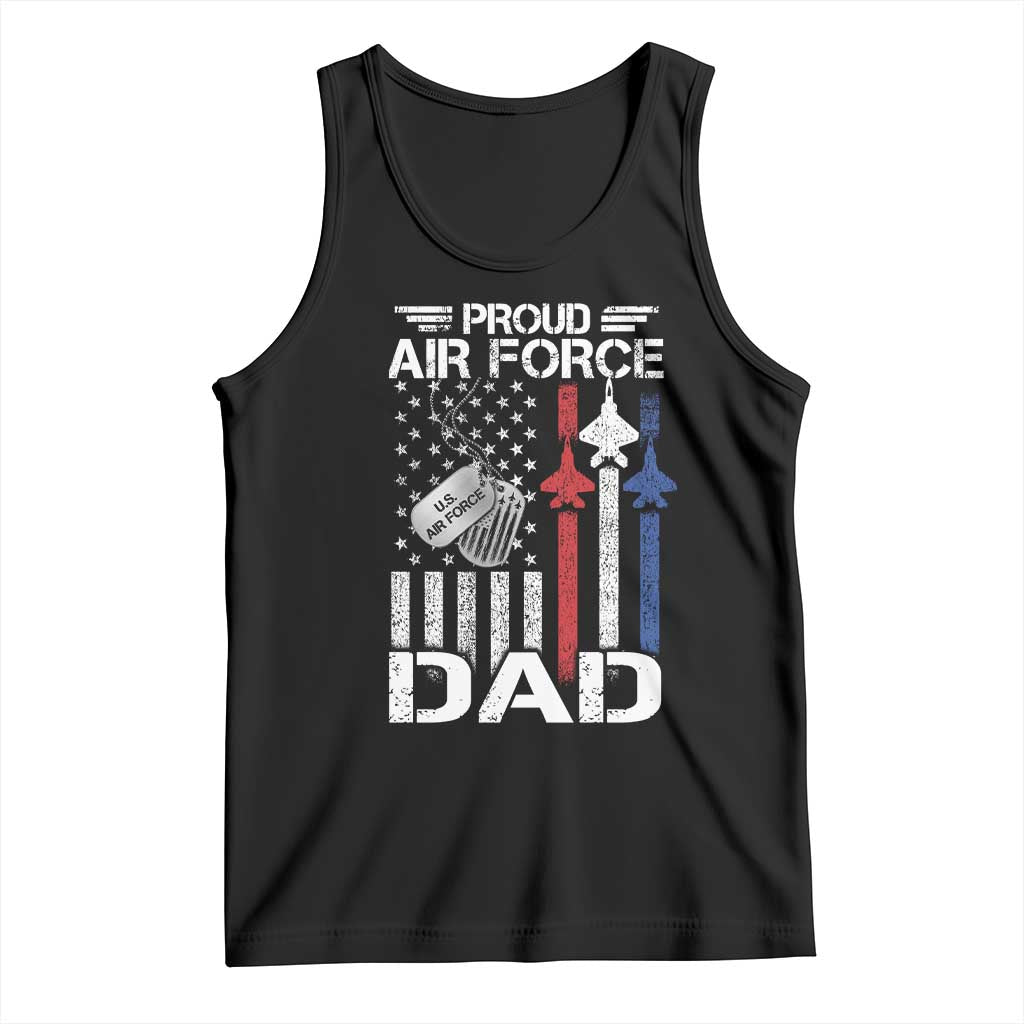 Proud Air Force Dad Tank Top Military Army Father Vintage American Flag TS11 Black Print Your Wear