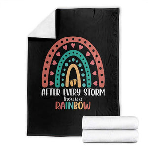 After Every Storm There Is A Rainbow Throw Blanket Pregnancy Announcement TS11 Black Print Your Wear