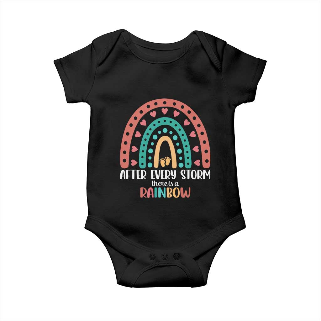 After Every Storm There Is A Rainbow Baby Onesie Pregnancy Announcement TS11 Black Print Your Wear