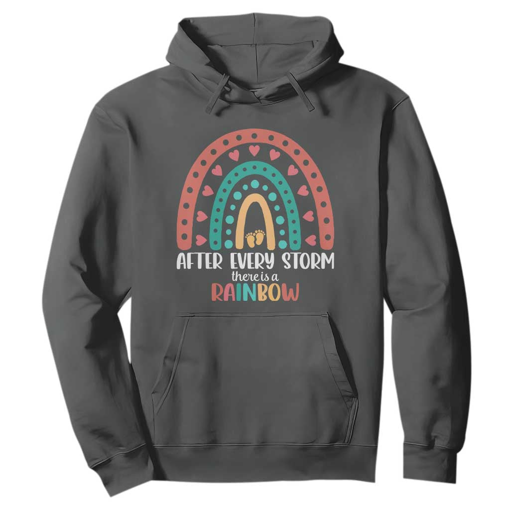 After Every Storm There Is A Rainbow Hoodie Pregnancy Announcement TS11 Dark Heather Print Your Wear