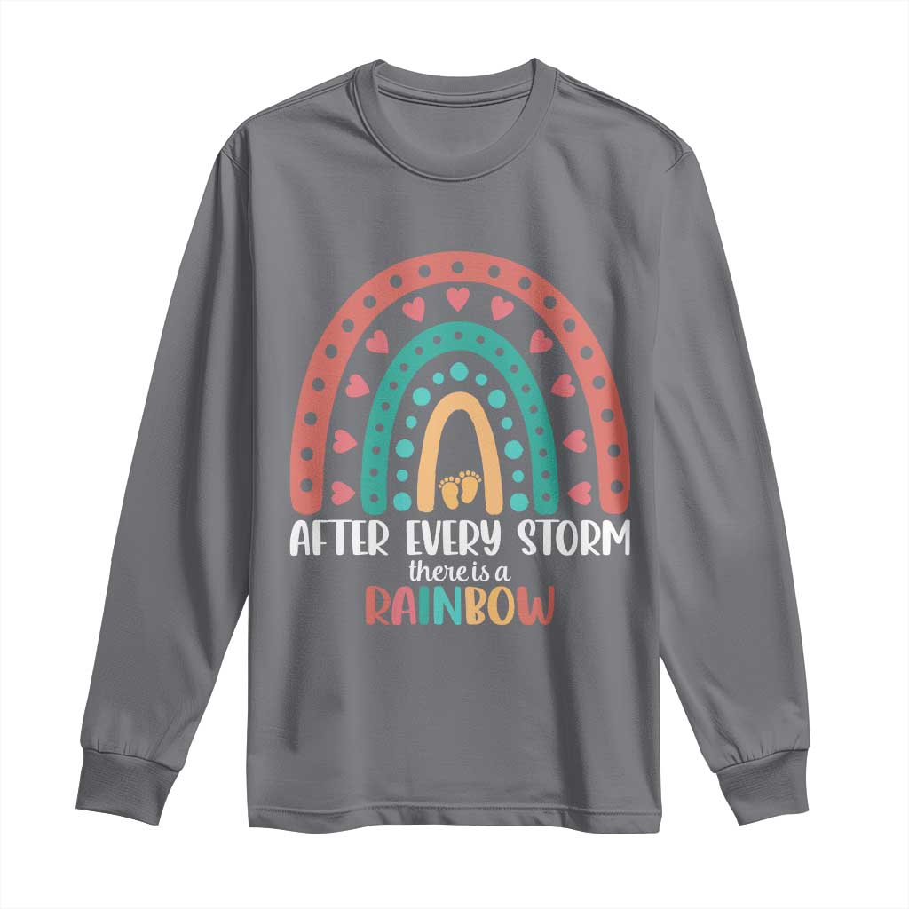 After Every Storm There Is A Rainbow Long Sleeve Shirt Pregnancy Announcement TS11 Charcoal Print Your Wear