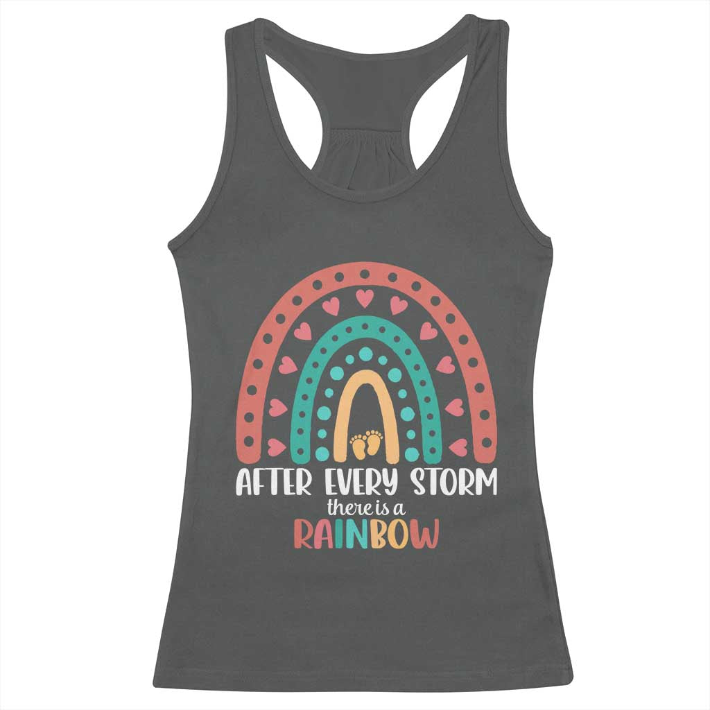 After Every Storm There Is A Rainbow Racerback Tank Top Pregnancy Announcement TS11 Dark Heather Print Your Wear