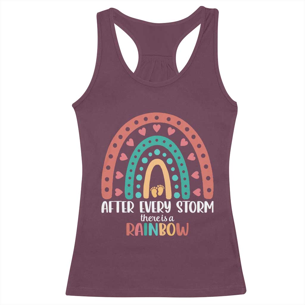After Every Storm There Is A Rainbow Racerback Tank Top Pregnancy Announcement TS11 Maroon Print Your Wear