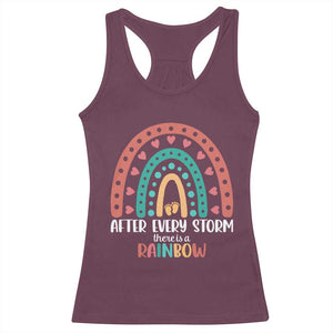 After Every Storm There Is A Rainbow Racerback Tank Top Pregnancy Announcement TS11 Maroon Print Your Wear