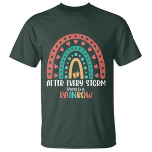After Every Storm There Is A Rainbow T Shirt Pregnancy Announcement TS11 Dark Forest Green Print Your Wear