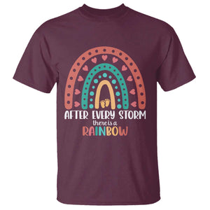 After Every Storm There Is A Rainbow T Shirt Pregnancy Announcement TS11 Maroon Print Your Wear