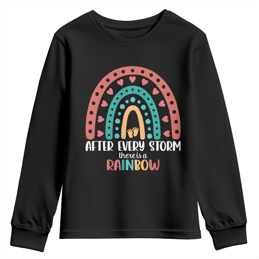 After Every Storm There Is A Rainbow Youth Sweatshirt Pregnancy Announcement TS11 Black Print Your Wear