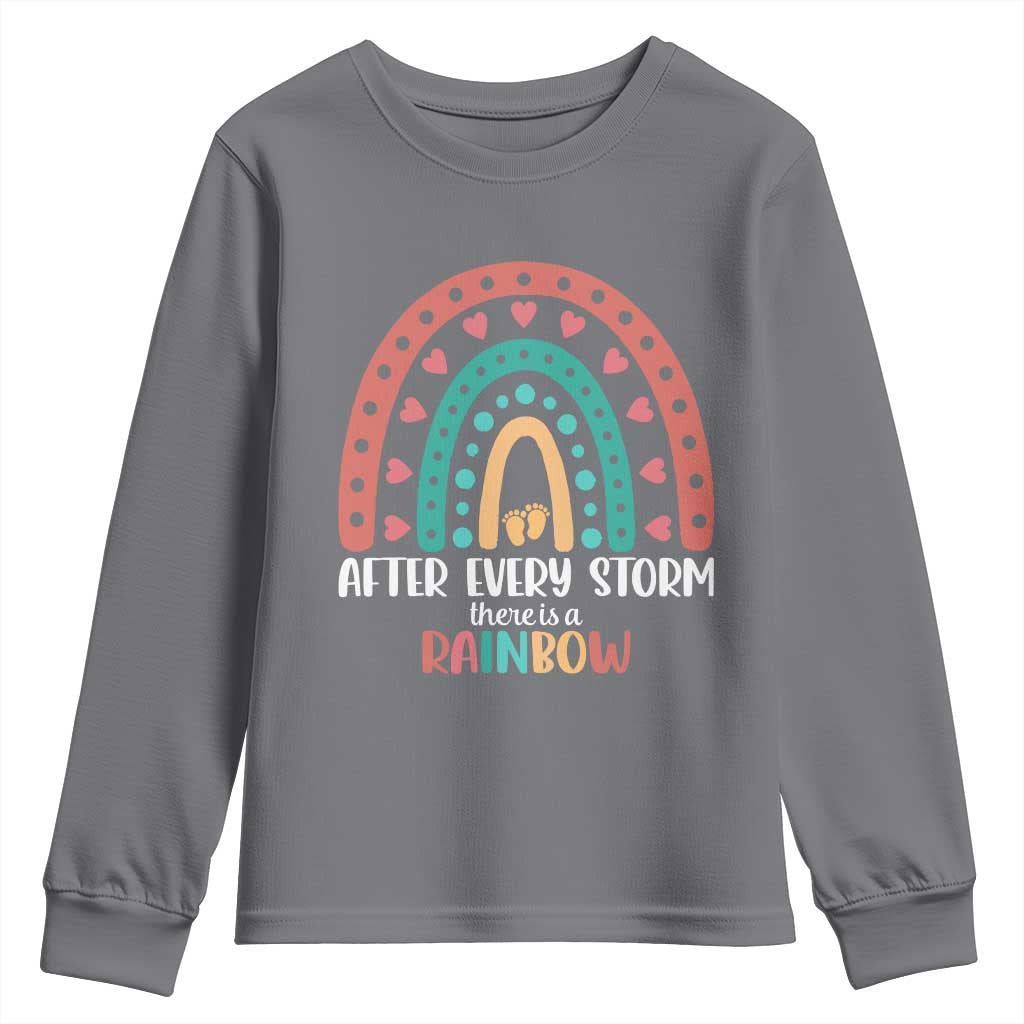 After Every Storm There Is A Rainbow Youth Sweatshirt Pregnancy Announcement TS11 Charcoal Print Your Wear