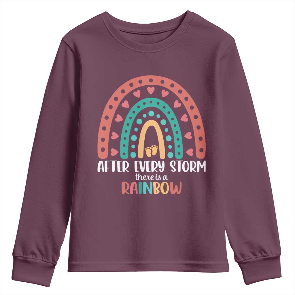 After Every Storm There Is A Rainbow Youth Sweatshirt Pregnancy Announcement TS11 Maroon Print Your Wear
