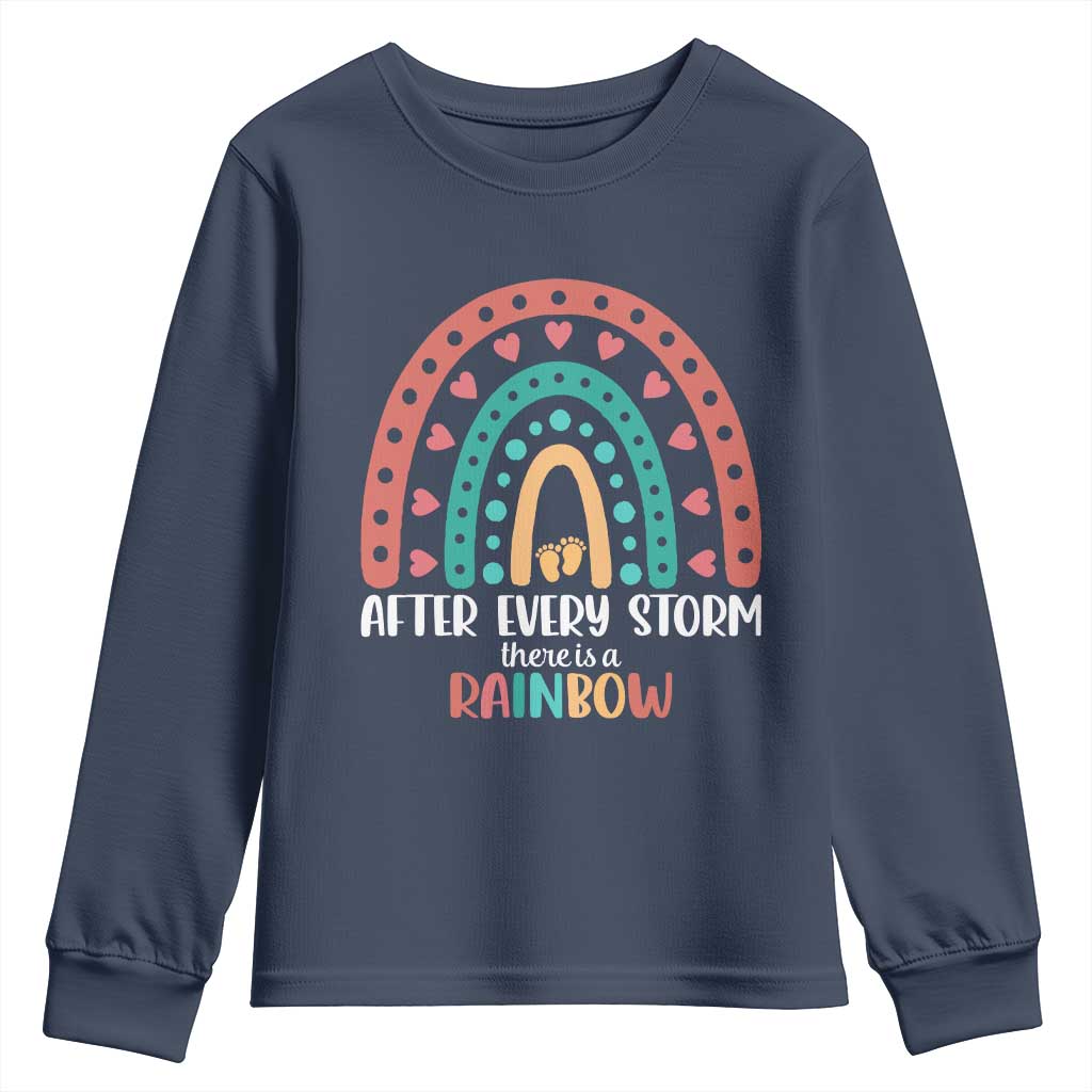After Every Storm There Is A Rainbow Youth Sweatshirt Pregnancy Announcement TS11 Navy Print Your Wear