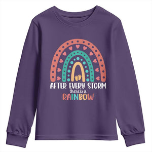 After Every Storm There Is A Rainbow Youth Sweatshirt Pregnancy Announcement TS11 Purple Print Your Wear