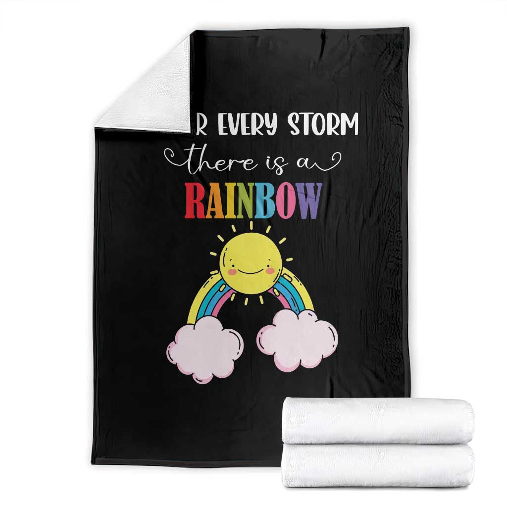 After Every Storm There Is A Rainbow Throw Blanket Sentimental Pregnancy Announcement TS11 Black Print Your Wear