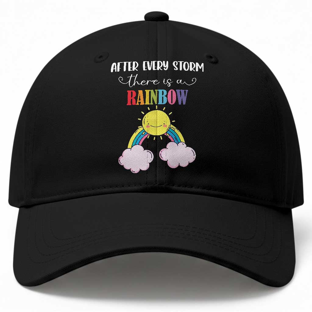 After Every Storm There Is A Rainbow Baseball Cap Sentimental Pregnancy Announcement TS11 Print Your Wear
