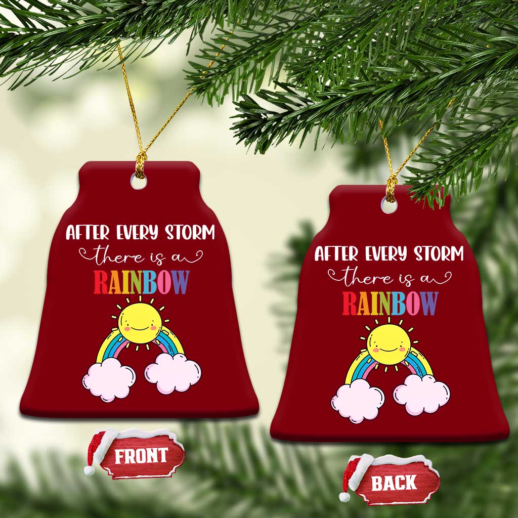 After Every Storm There Is A Rainbow Ceramic Ornament Sentimental Pregnancy Announcement TS11 Print Your Wear