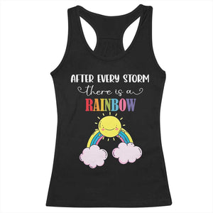 After Every Storm There Is A Rainbow Racerback Tank Top Sentimental Pregnancy Announcement TS11 Black Print Your Wear