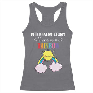 After Every Storm There Is A Rainbow Racerback Tank Top Sentimental Pregnancy Announcement TS11 Charcoal Print Your Wear