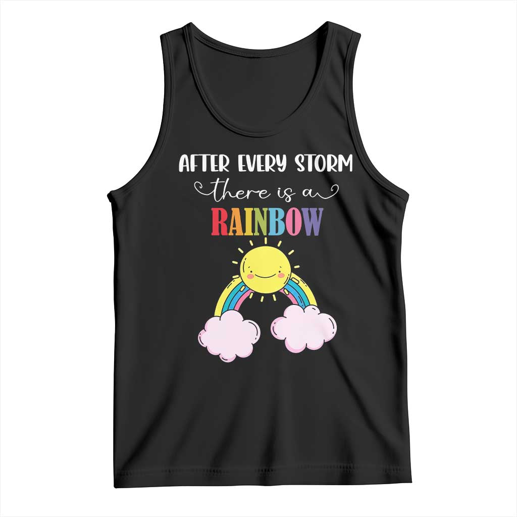 After Every Storm There Is A Rainbow Tank Top Sentimental Pregnancy Announcement TS11 Black Print Your Wear