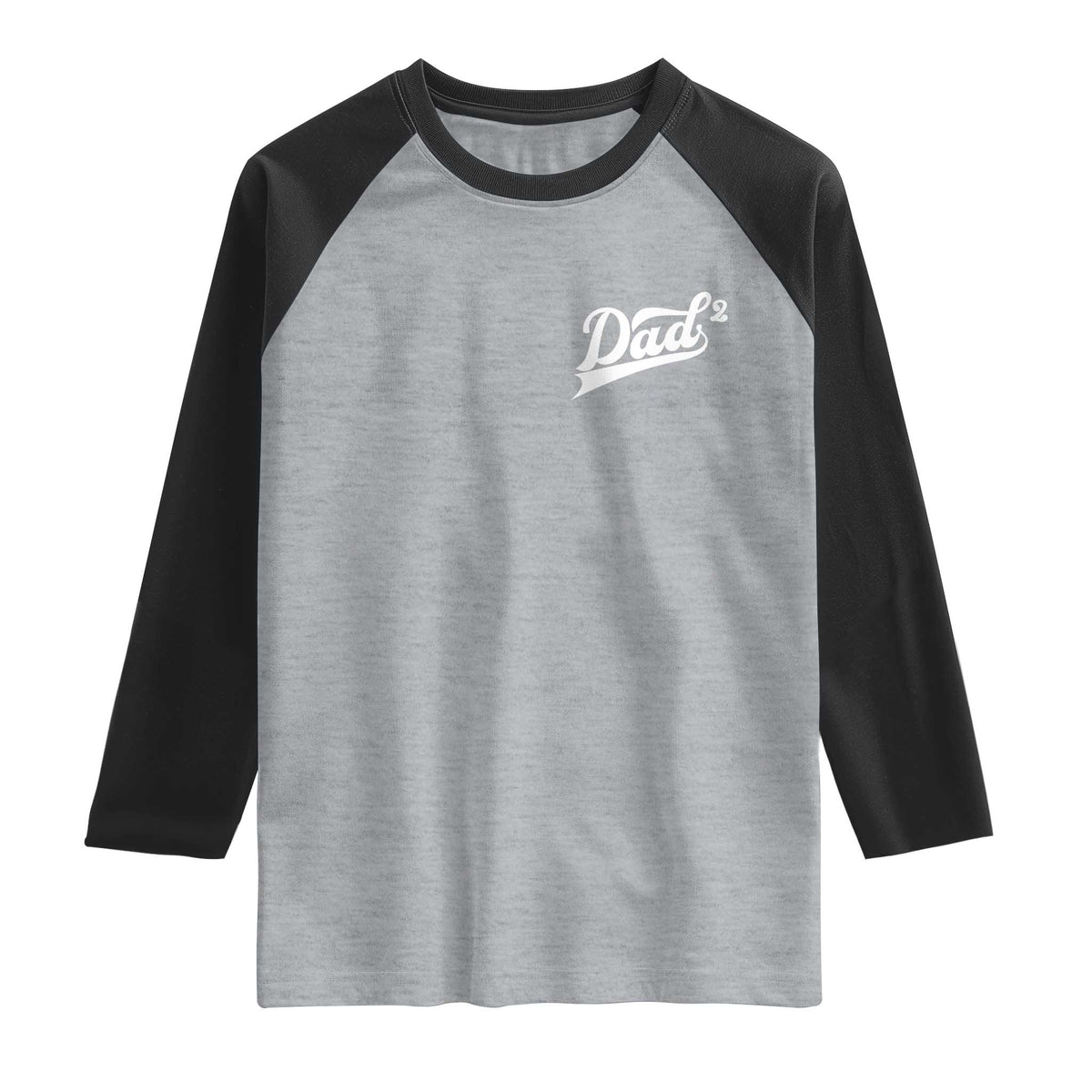 Dad Of Two Raglan Shirt Funny Daddy Squared Promoted for The Second Time TS11 Heather Gray Black Print Your Wear