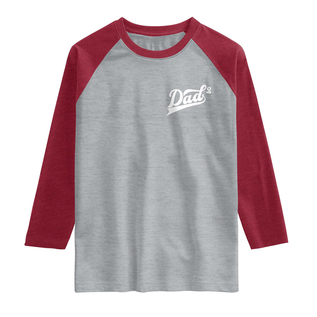 Dad Of Two Raglan Shirt Funny Daddy Squared Promoted for The Second Time TS11 Heather Gray Heather Red Print Your Wear