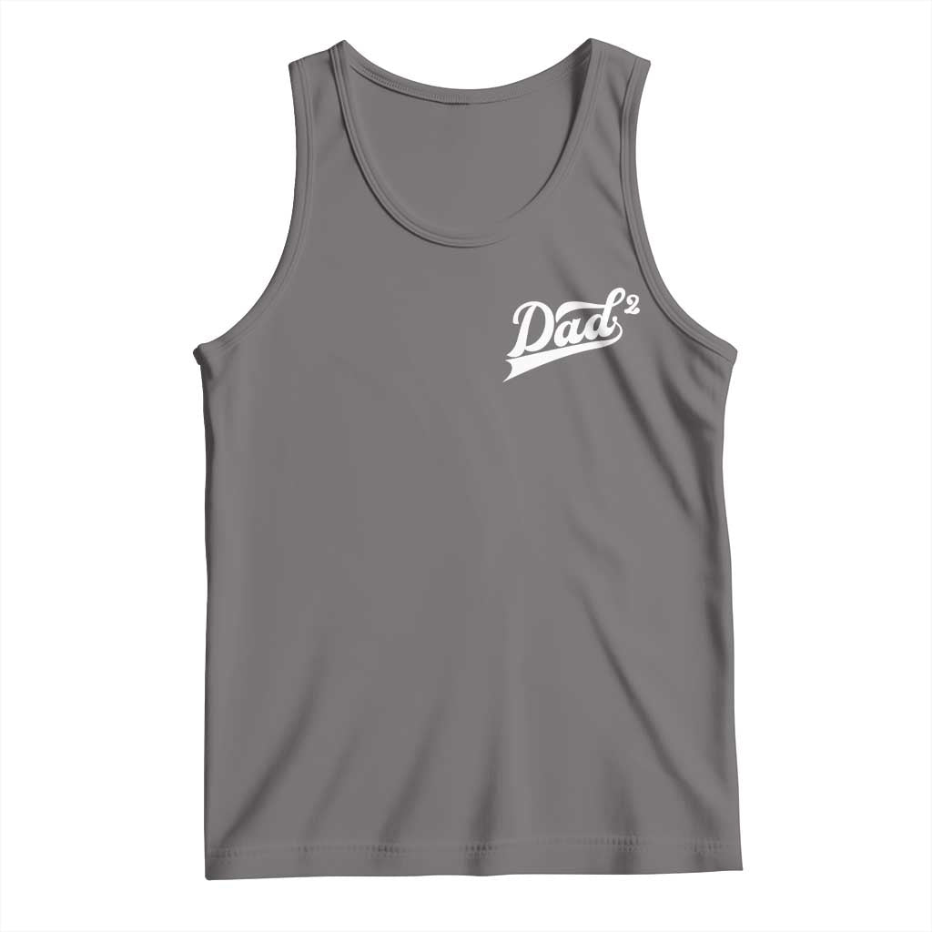 Dad Of Two Tank Top Funny Daddy Squared Promoted for The Second Time TS11 Deep Heather Print Your Wear