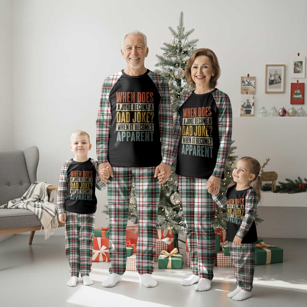 Dad Joke Puns Plaid Pajama Set When Does A Joke Become A Dad Joke When It Becomes Apparent TS11 Christmas Plaid Print Your Wear