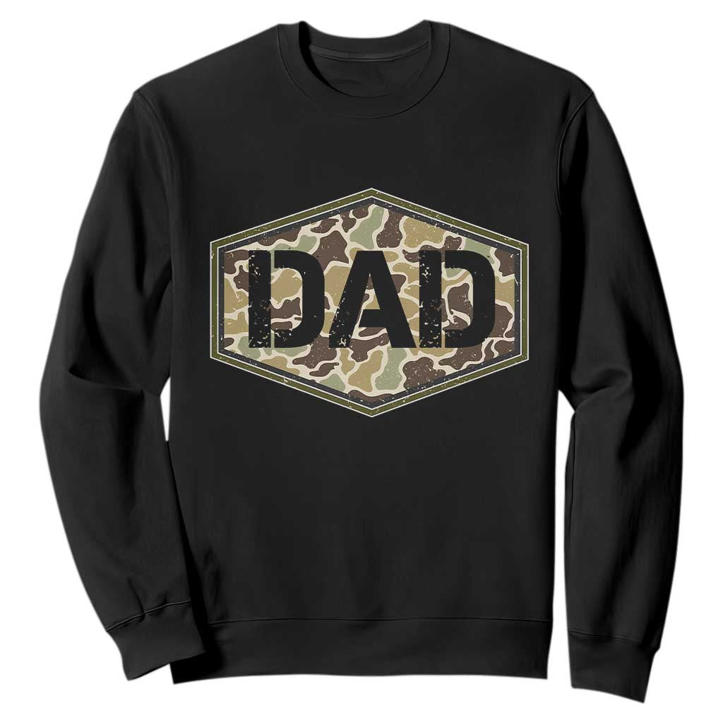 Dad Retro Old Camo Hunting Daddy Fathers Day Sweatshirt Dad Retro Old Camo Hunting Daddy Fathers Day TS11 Black Print Your Wear