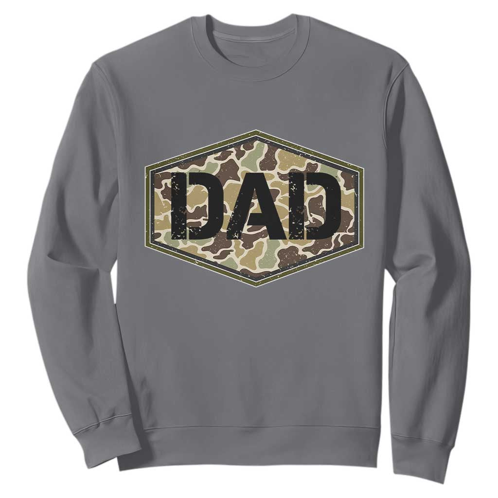 Dad Retro Old Camo Hunting Daddy Fathers Day Sweatshirt Dad Retro Old Camo Hunting Daddy Fathers Day TS11 Charcoal Print Your Wear