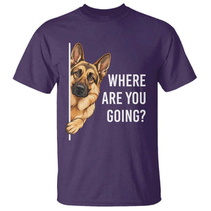 Where are You Going Funny German Shepherd Dog T Shirt TS11 Purple Print Your Wear