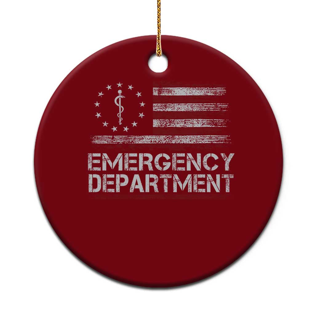ER Nurse Emegency Department Ceramic Ornament Vintage American Flag Healthcare Nursing TS11 1pc Red Print Your Wear