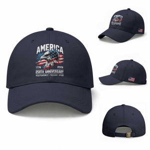 America 250th Anniversary Baseball Cap USA Patriotic Eagle 1776 2026 Independence Freedom Pride TS11 Baseball Cap Universal Fit Navy Print Your Wear