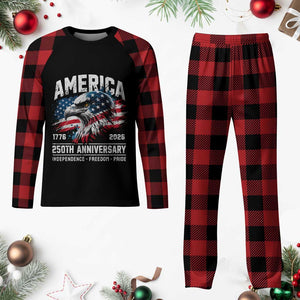 America 250th Anniversary Plaid Pajama Set USA Patriotic Eagle 1776 2026 Independence Freedom Pride TS11 Buffalo Plaid Print Your Wear